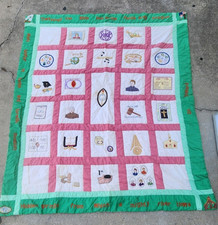 RZADKA Baptist 10 Damska kołdra misyjna Związek Podpis Ręcznie szyte obrazy