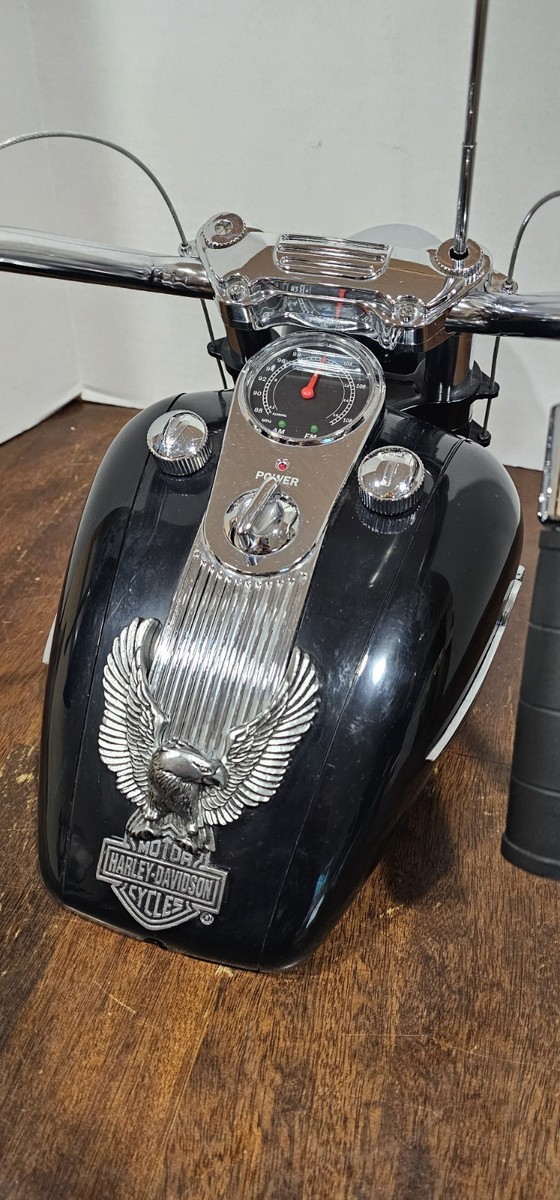 Vintage 1990s Black And Silver Harley-Davidson Tank Radio - Tested