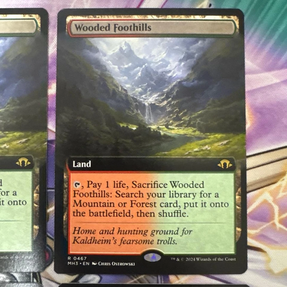 MTG Extended Art Wooded Foothills English Non-Foil 4 Sheets Playing Condition - Image 3 of 4