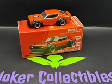 New Open Box Pop Race Nissan Skyline GT-R V8 Drift Kenmeri Orange PR64-173