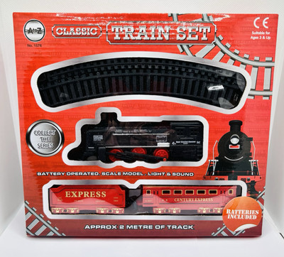 Classic Train Set 2 Mtr Schienen Motor Licht & Sound Geschenk Kinder Kinder Spielzeug