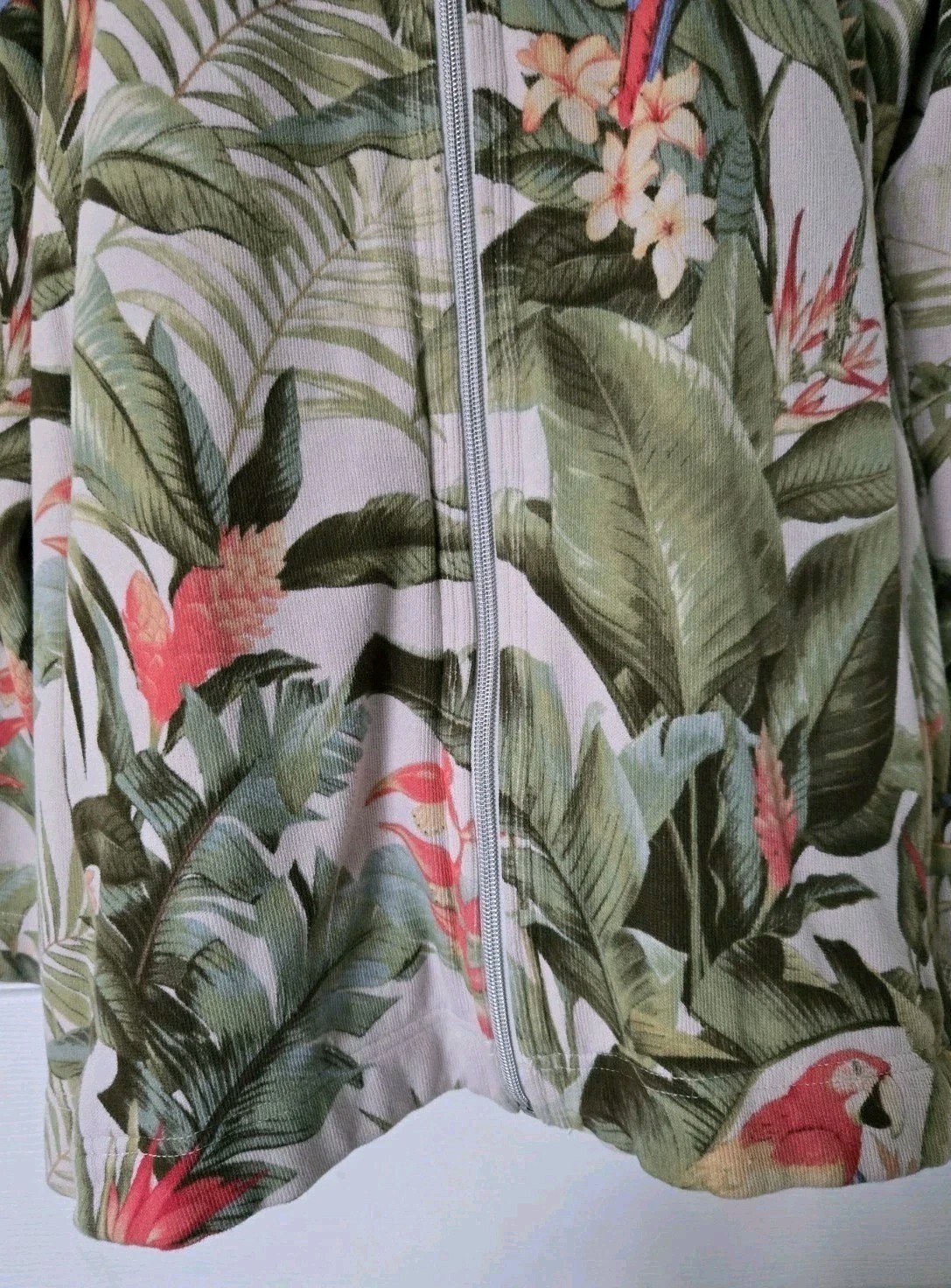 Tommy Bahama Sold Out! Aruba Fronds Forever W/ Parrots Zip Jacket Sz XL image 4