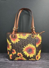 Borsa tote Calvin Klein Sunflower Monogram - borsa a tracolla floreale firmata CK