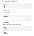 New Carr Lane CL-95-SAC Serrated Adjustable Edge Clamps. 2 PCS L#33 — photo 6