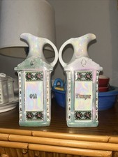 Vintage Mepoco Ware German Lustreware Oil and Vinegar Bottles 20th Century 
