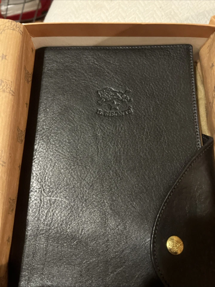 IL BISONTE Notebook Cover Leather Logo 13×9cm New In Box With Cover Bag - Image 3 of 4