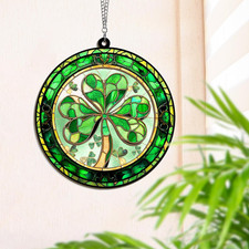Irish Gifts for Women Men - Hanging Suncatcher 6 in - Shamrock St Patricks Da...