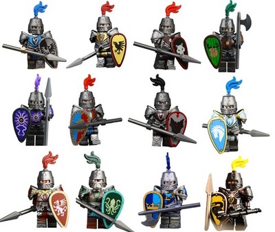 MOC LEGO Armored Knights 8+ Teile Schwert, Schild, Custom Minifiguren - 
