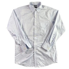 Chaps Mens Non-Iron Button Down Shirt Blue Long Sleeve Size 15 32/33 Medium