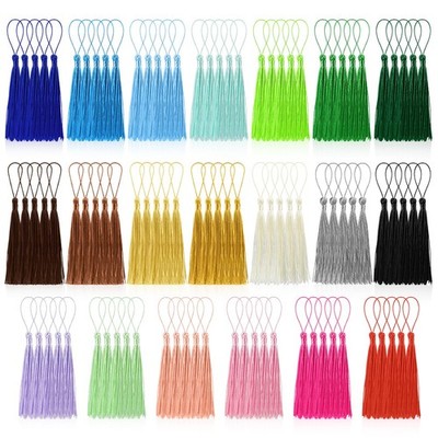 100 Pcs Bookmark Tassels Bulk 20 Colors Soft Craft Silky Handmade Mini Tassels
