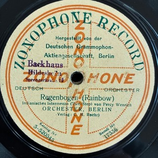 78 rpm RAGTIME BERLIN Orchester "Rainbow" ca. 1908