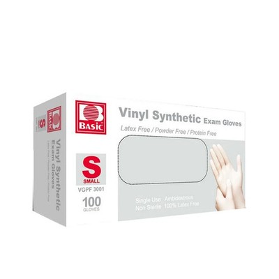 Disposable Vinyl Gloves, Latex Free Powder Free, Clear Food Safe Gloves S M L