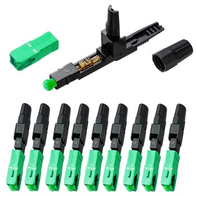 100 Pcs SC Fiber Optical Fast Cold Connector, Single Mode Quick Assembly Adap...