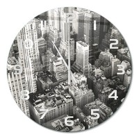 Runde Glasuhr Runde Glas-Wanduhr Vogelperspektive New York WeißE Zeiger Fi60 Cm