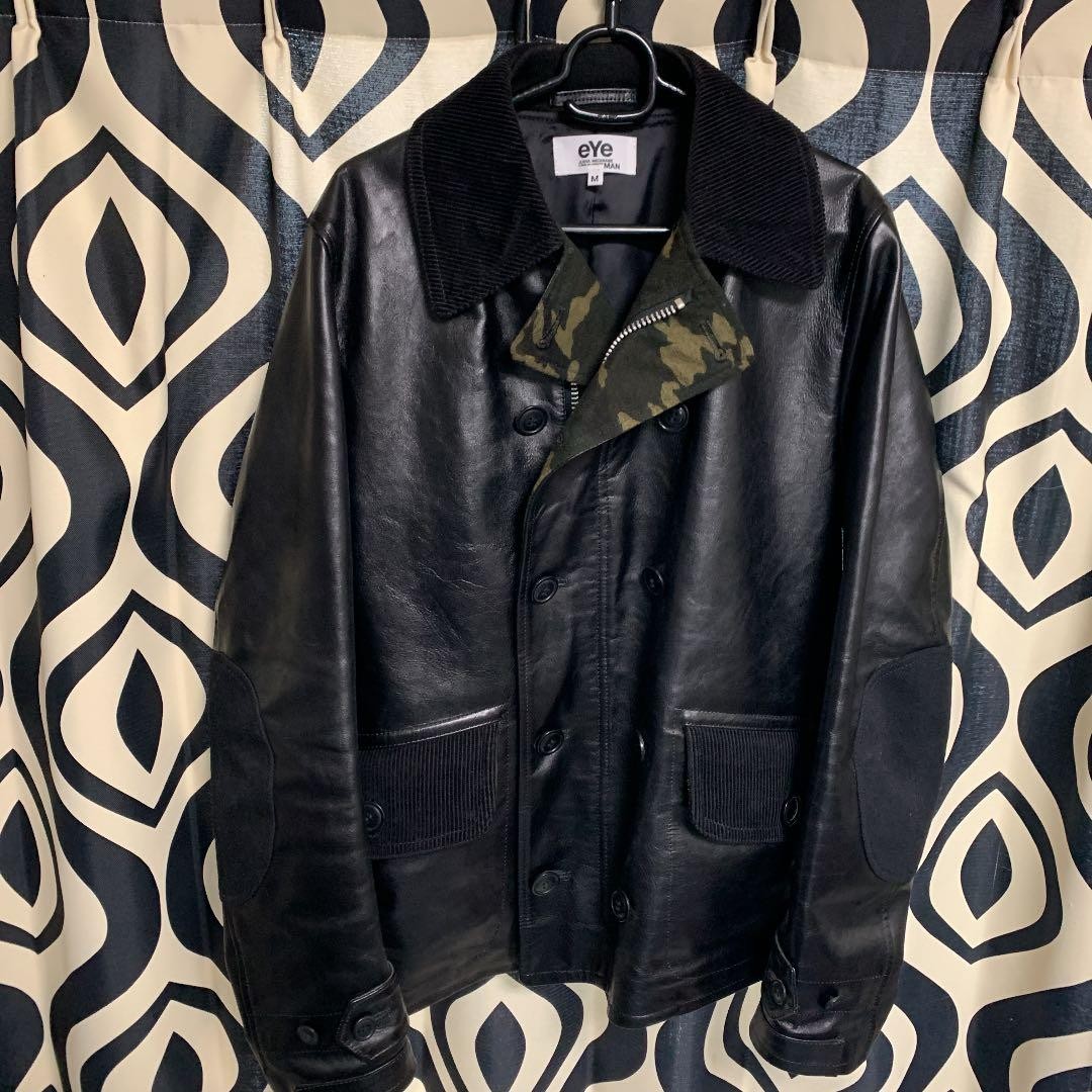 USED EYE JUNYA WATANABE COMME DES GARCONS MAN LEATHER JACKET GOOD