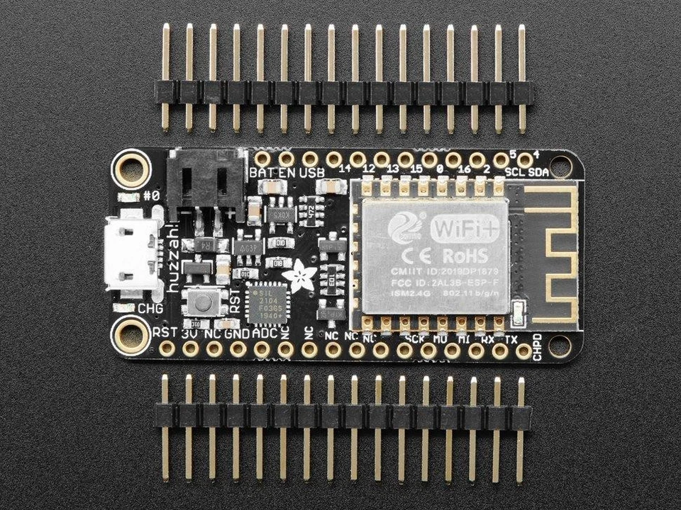 Adafruit Feather HUZZAH mit ESP8266 - mit Stiftleisten, "All-in-One" - Bild 2 von 4