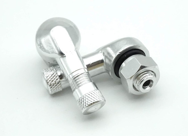 2X Motorrad Alu Winkelventil Silber 8,3Mm Ventile Eckventil Ventil-image