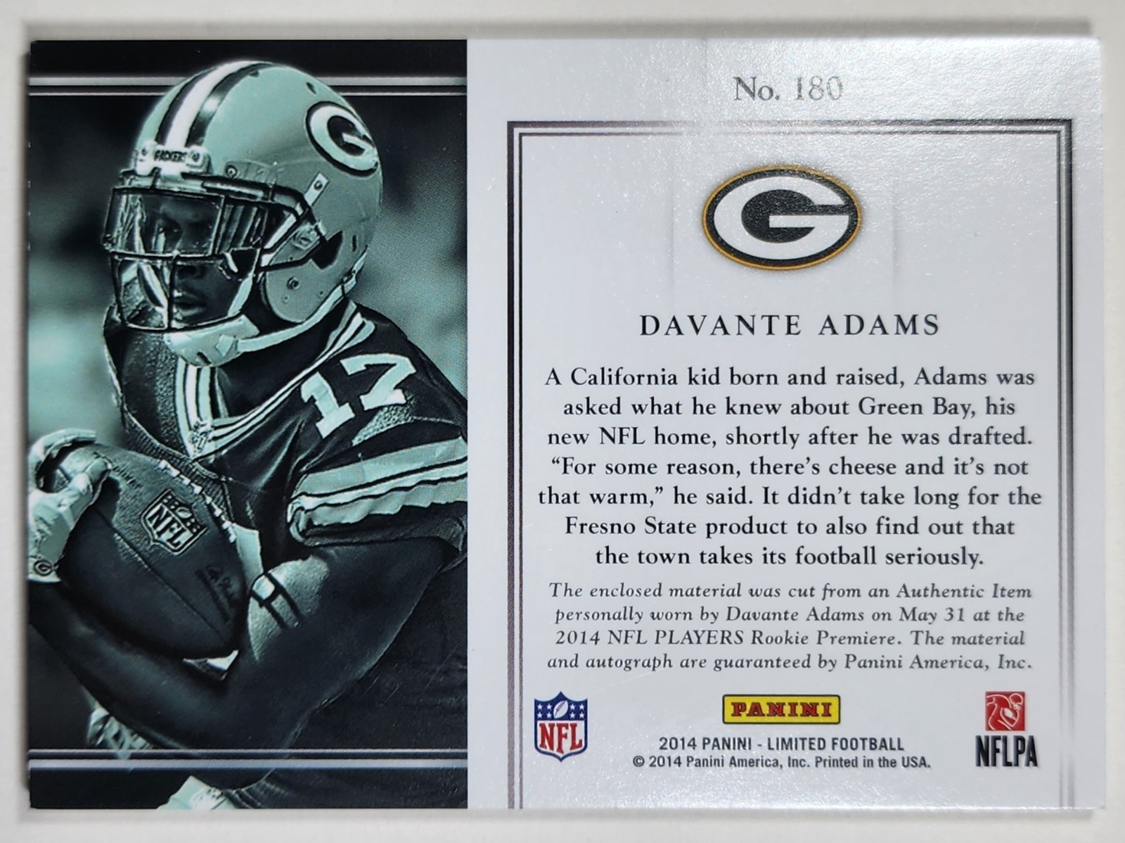 🔥 /49 2014 PANINI DAVANTE ADAMS ROOKIE PATCH AUTO RPA LOS ANGELES RAMS PACKERS  view 10