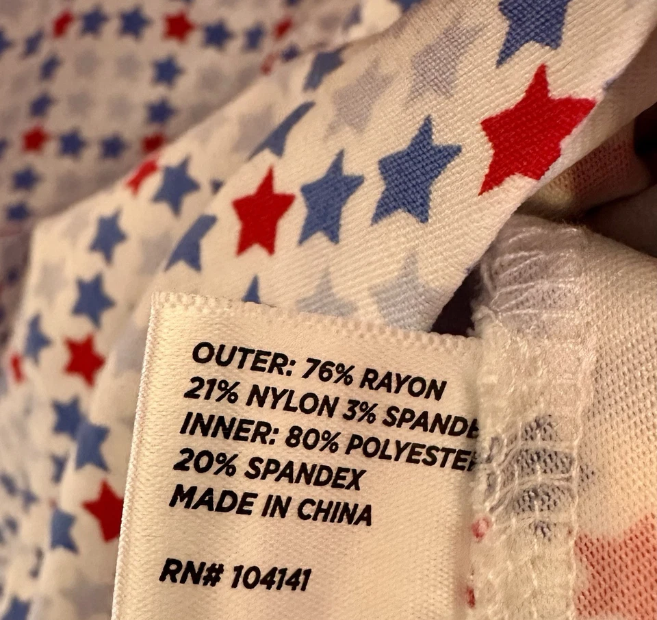 Pantalón corto de golf Lady Hagen 17" control abdomen para mujer talla XXL estrella a cuadros azul América Foto 4 de 4