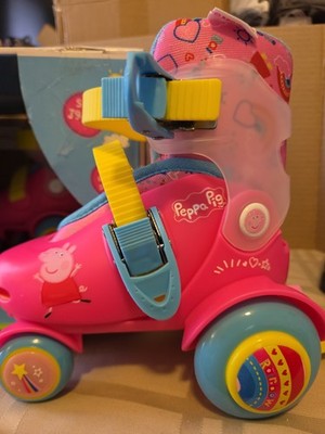 Peppa Pig Kids Trainer Roller Skates, Adjustable Sizing, Size 9-12