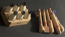 Vintage Dollhouse Miniature Wooden Kitchen Baking Items Milk Bottles Barbie Sz