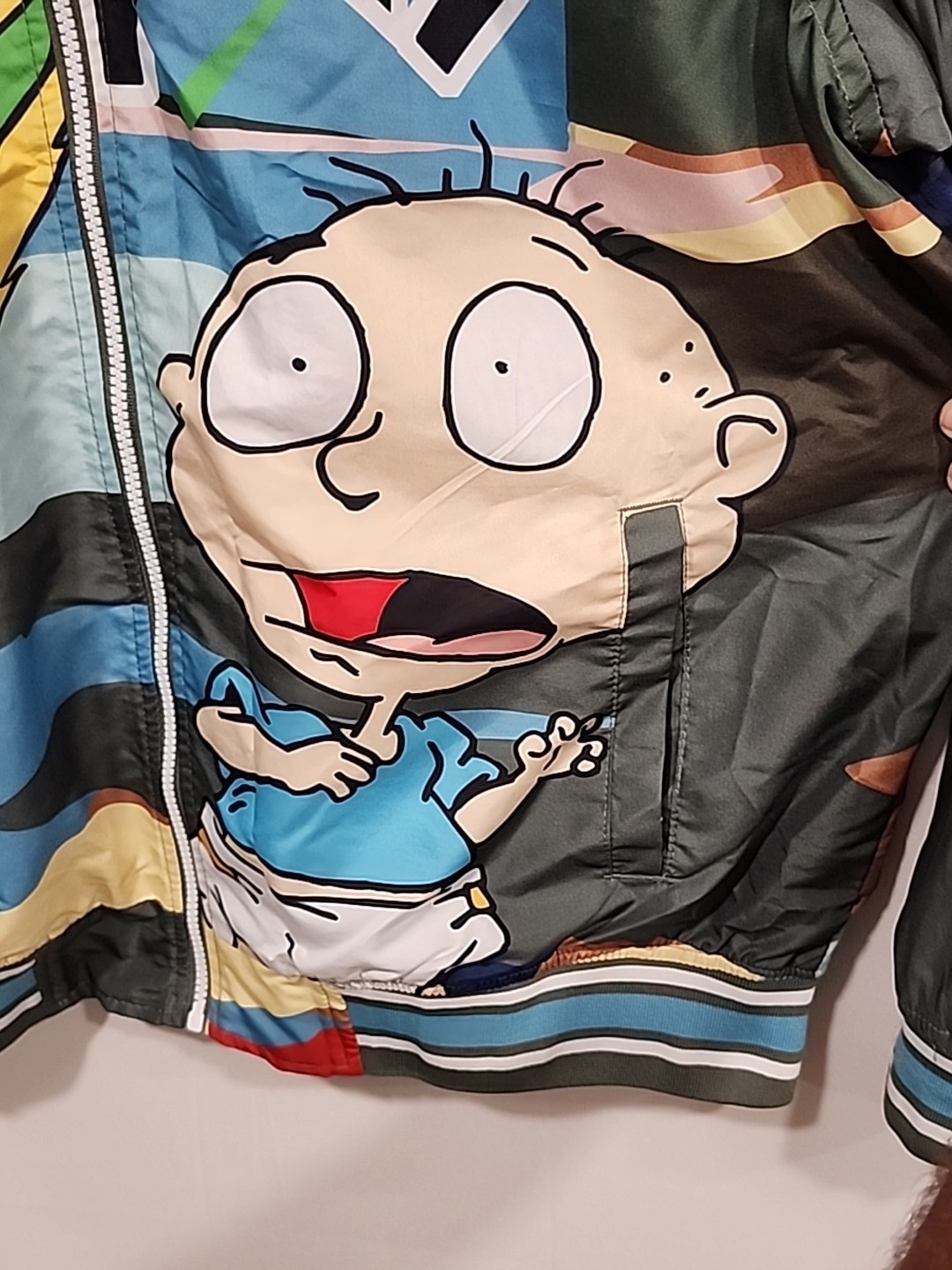 Members Only Nickelodeon Rugrats Windbreaker Jacket Unisex Size Large Green Rare image 4