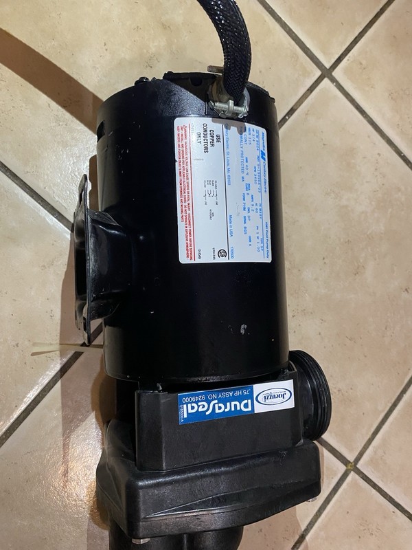Jacuzzi DuraJet Spa Pump 9249000 Black Plastic Metal Durable Replacement Part