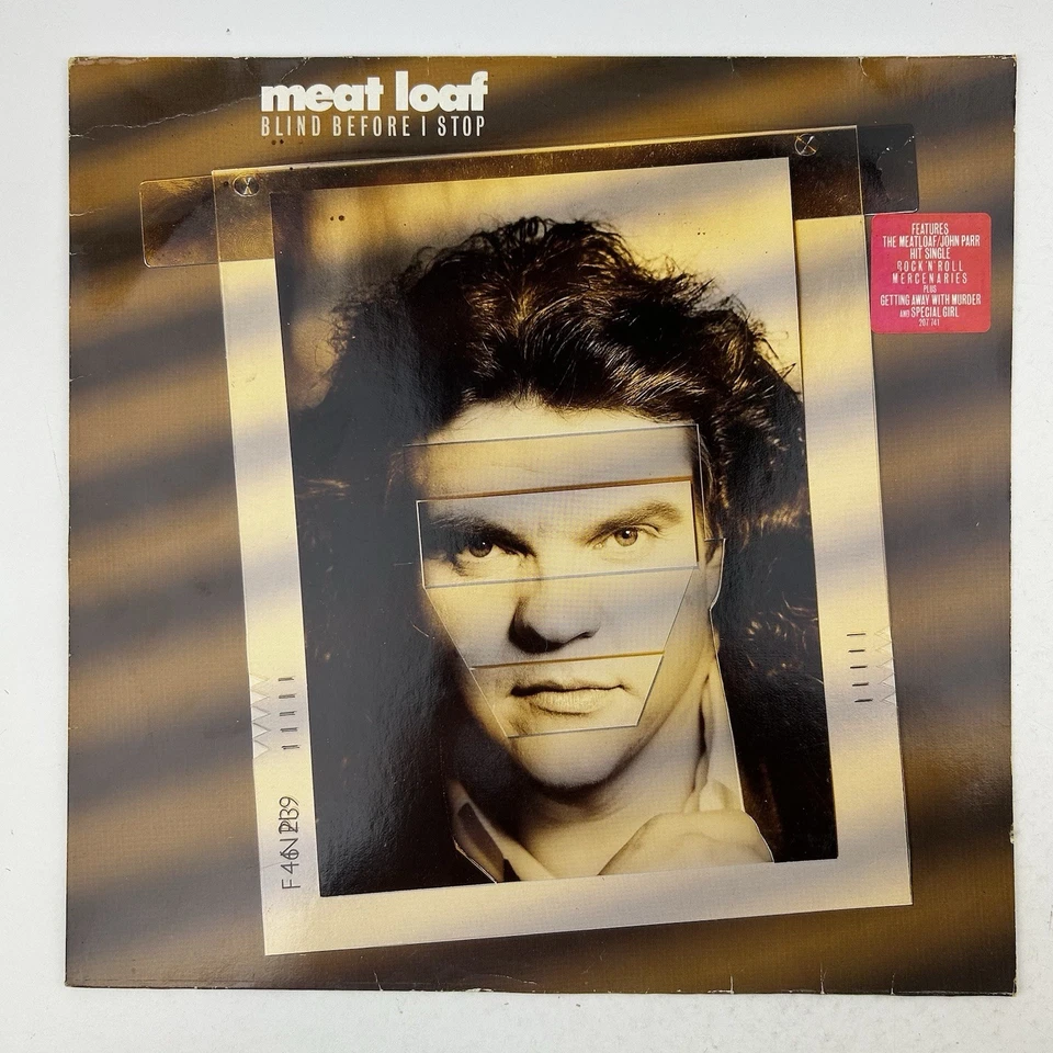 Meat Loaf Blind Before I Stop Vinyl LP Record VG+ Con 1986 Album Inner 207 741 - Image 2 of 4