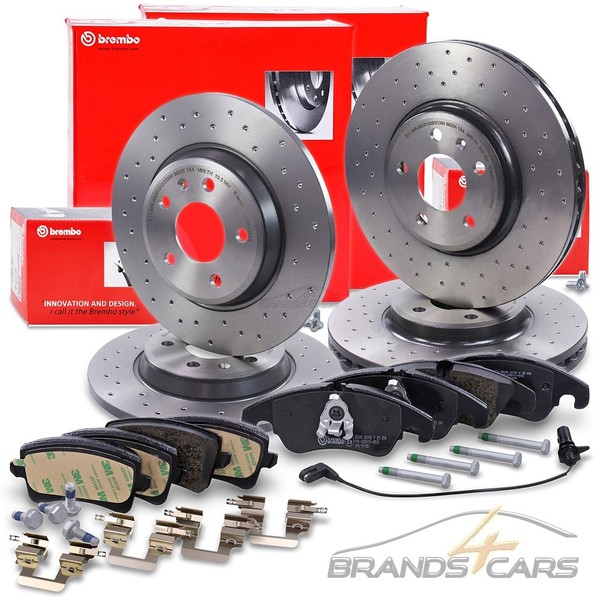 Brembo Xtra SPORT-BREMSSCHEIBEN + BelÄGe Vorne + Hinten FÜR Audi Q5 8R 2.0-3.2-image