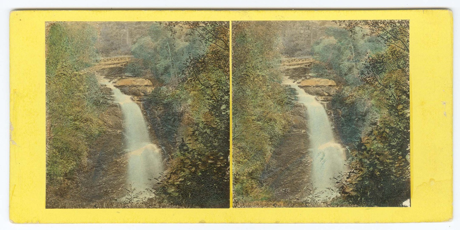 G2298~ SCOTLAND – Moness Falls Hand Tinted 1860s Stereoview #173 GW Wilson