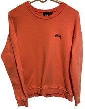 STUSSY Sz S Yin-Yang Dbl Sided Faded Sweatshirt Logo Made in USA