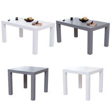 Wooden Coffee Table Side Table Sofa End White Grey Living Room Furniture