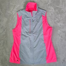 Antigua Womens Golf Vest Grey Neon Pink Full ...