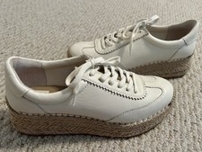 Dolce Vita Jaja Platform Espadrille White Leather Sneakers Size 9 Lace-Up