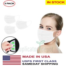 Made In USA Washable Reusable Double Layer Face Mask In Stock - 3 Pack