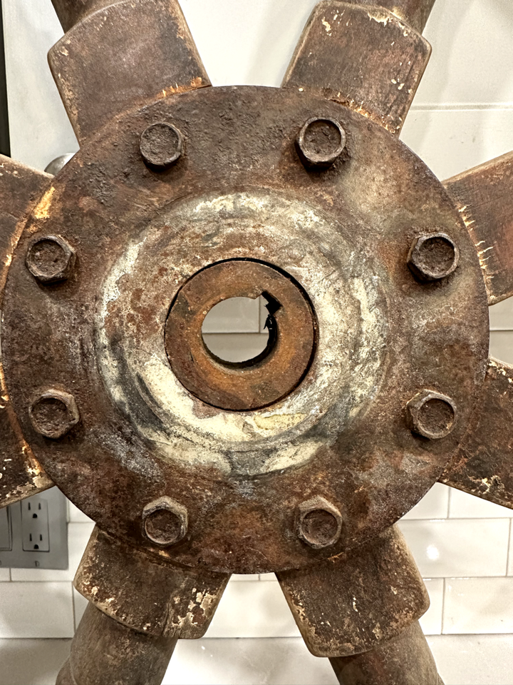 Vintage Nautical Ship's Steering Wheel, Heavy Weight, Wood & Metal