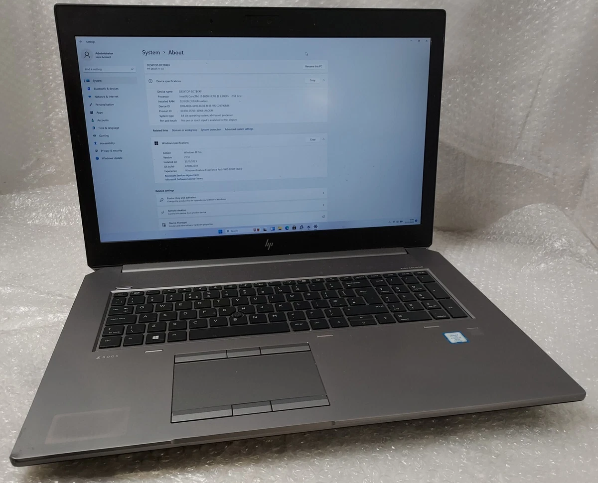 HP ZBook 17 G5 i7 8850H 32GB Ram 2x 512GB SSD 17