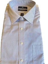 Hart Schaffner Marx Shirt 17/33Men's Dress Blue spread collar 100 Cotton 99.50