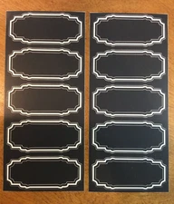 CHALKBOARD LABELS DECALS ADHESIVE BACKED VINYL PEEL&STICK 1.5" X 3.75" -10 COUNT