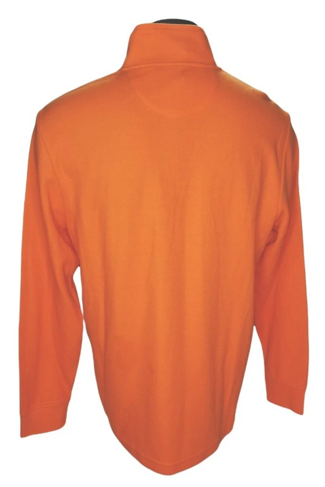 Chaps Mock Neck Sweater SZ XL Men's Quarter Zip Mock Spring Orange NWT Top  - Image 2 of 4