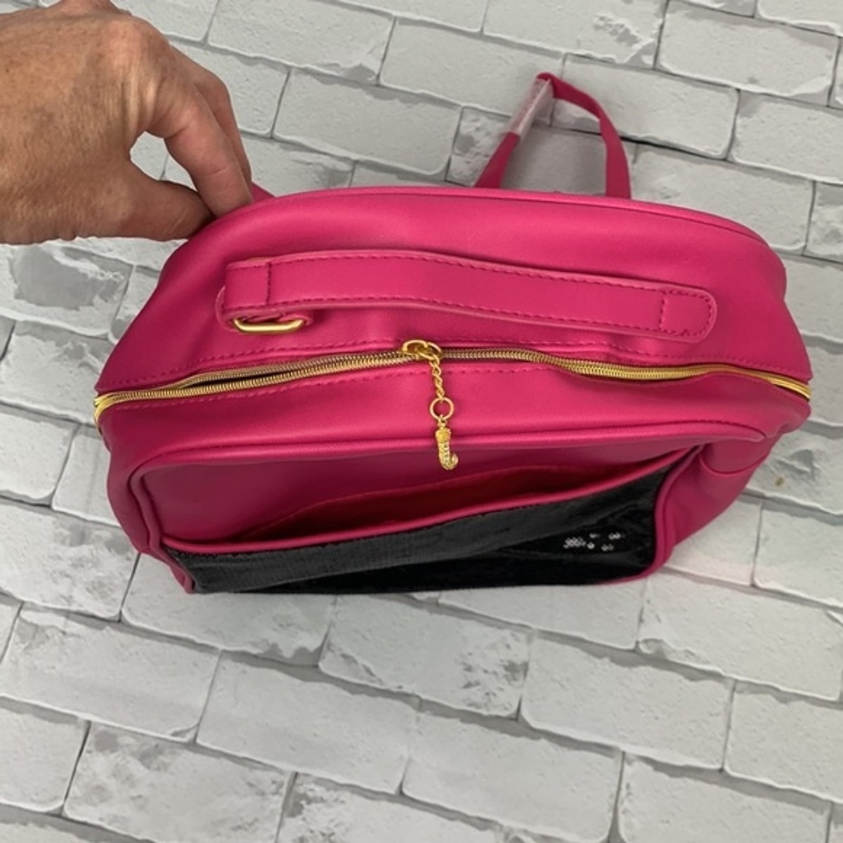 Juicy Couture Backpack bag. Hot pink. Black sequins. Zip  display picture 1