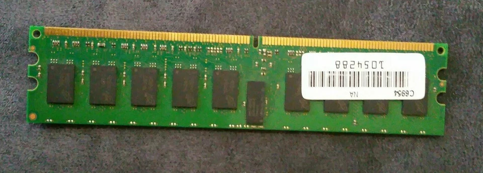 1GB (2X-512MB) Micron MT18HTF6472DY-40EB2 PC2-3200R 333MHz DDRII ECC Memory Card - Image 2 of 4