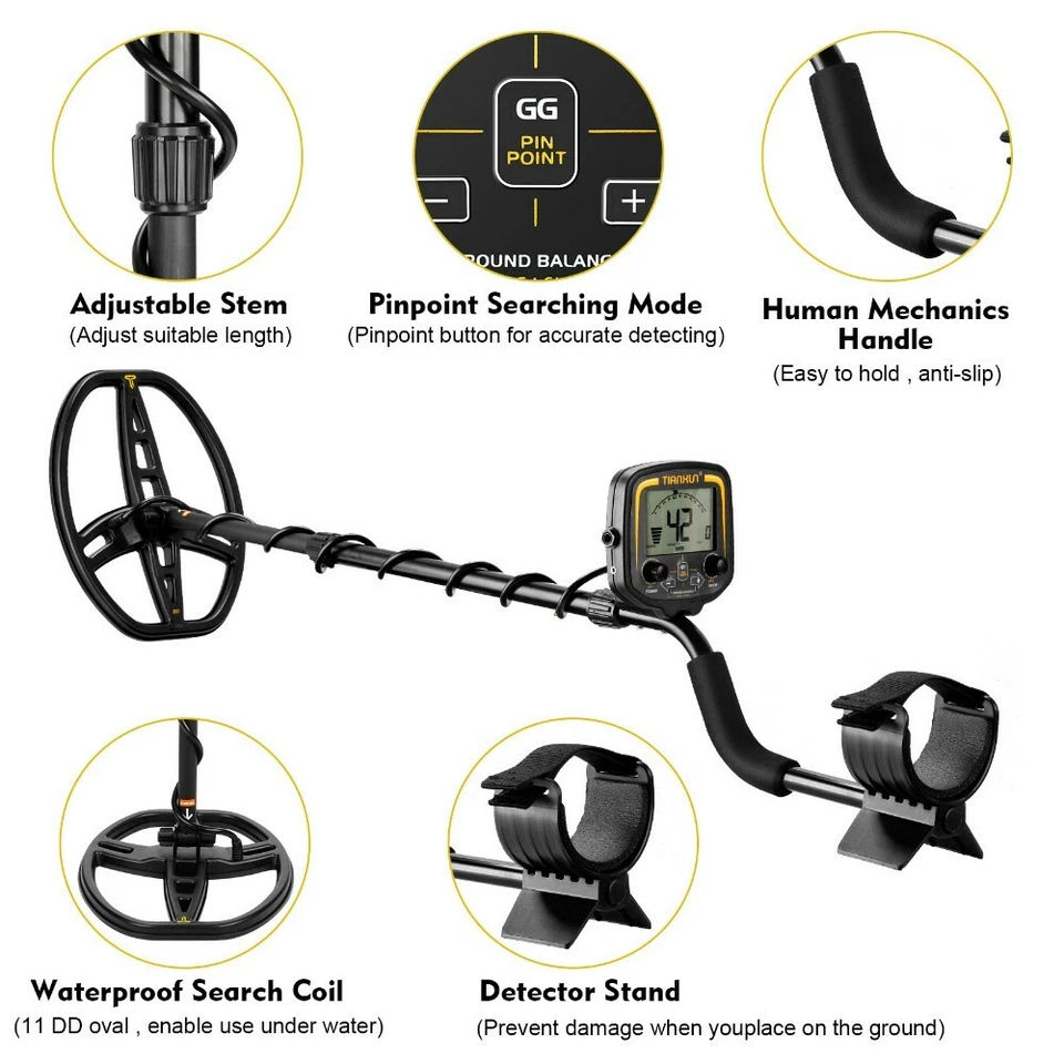 Professional Metal Detector TX-850 Waterproof LCD Screen Underground Scanner - image 4 of 4