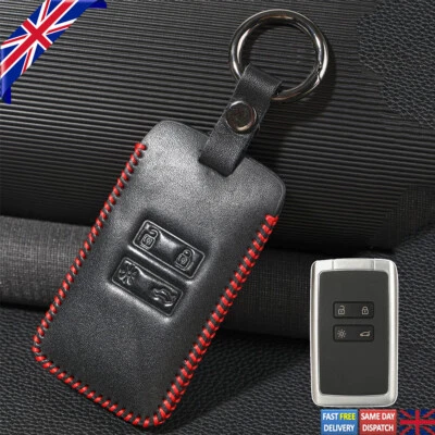 Leather Car Key Shell Cover Fob For Renault Koleos Kadjar Espace Clio Megane