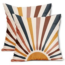 Boho Sun Sunrise Throw Pillow Covers 18x18 Inch Abstract 18X18 Inches Bohosun
