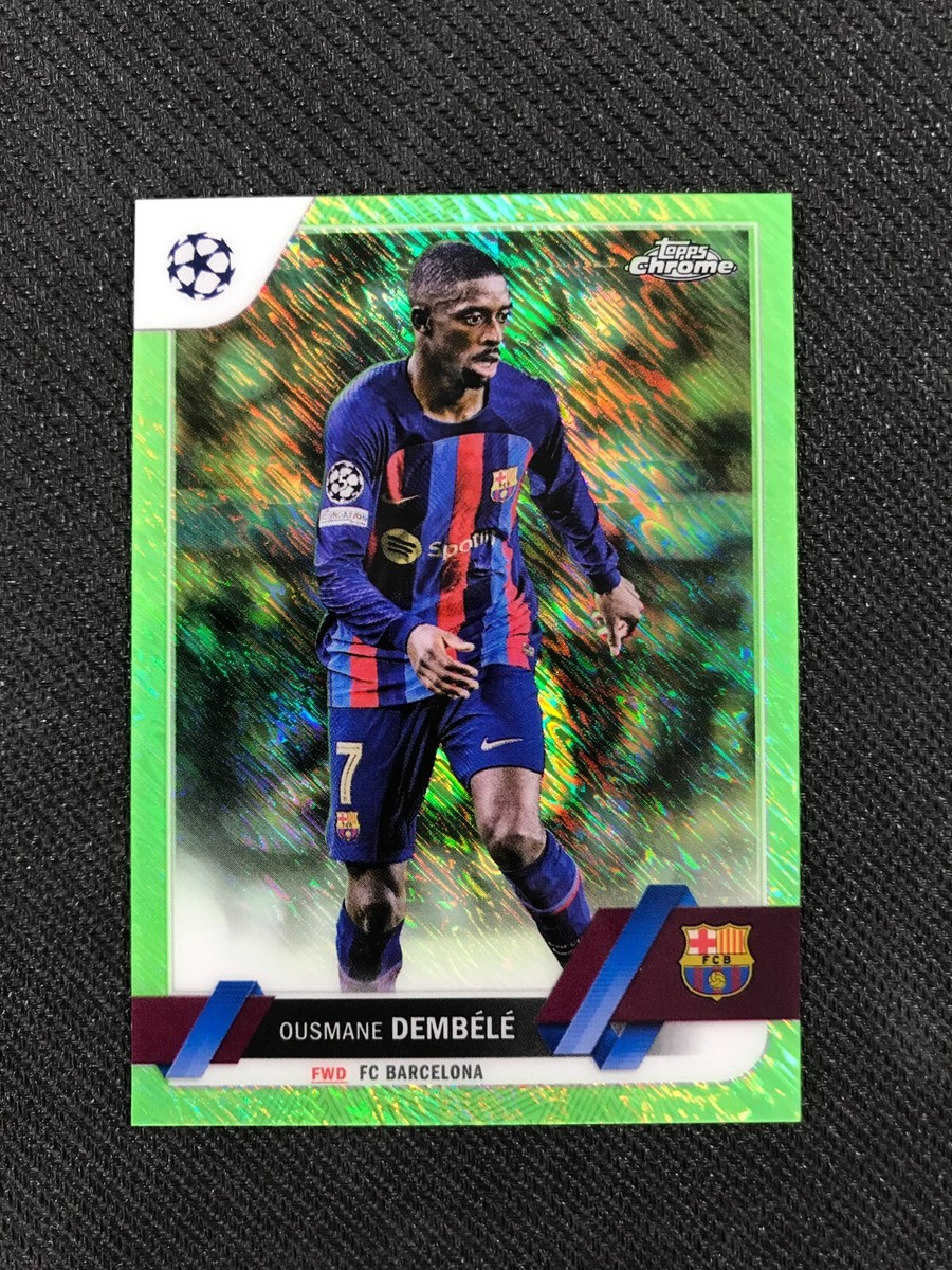 Topps Barcelona / Ousmane Dembele / デンベレ 2022-23 Topps Chrome UEFA Soccer Ousmane Dembele Green Shimmer