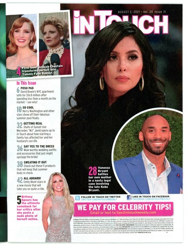 IN TOUCH MAGAZINE AUG 2, 2021 ~ BRITNEY, TINA, SHAKIRA, DUGGARS, MEGHAN MARKLE! - Picture 2 of 8