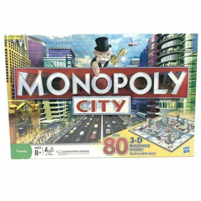 Monopoly CITY Edition Board Game with 80 3-D Buildings NEW in plastic
