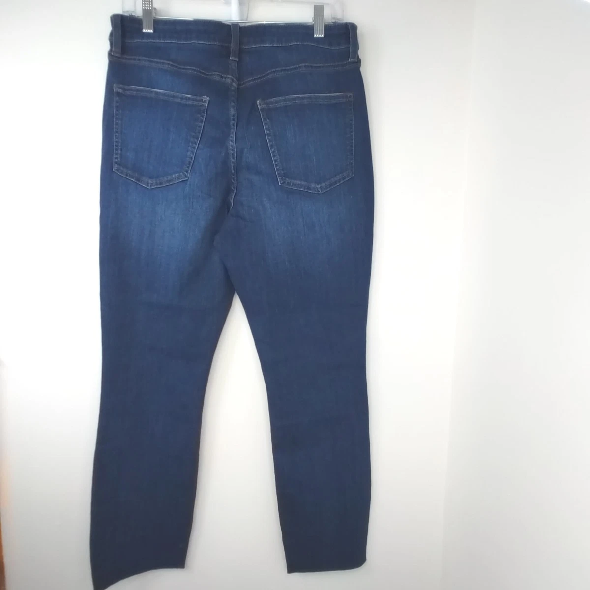 LC Lauren Conrad Jeans Womens 12 Blue Distressed Skinny Denim Cut Hem  Button Fly