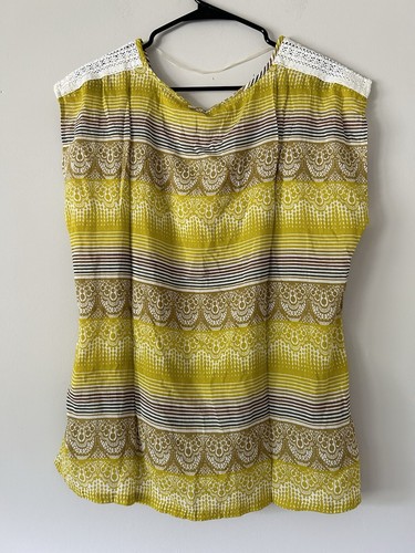 Prana NWT Silk Blend Illiana Sleeveless Top Size XL Crochet Detail Boho - Picture 5 of 10
